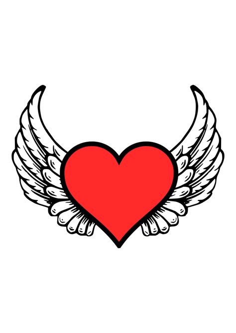 Heart Clip Art Love Svg Wings Svg Heart With Wings Svg Heart Svg