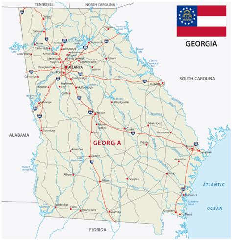 Printable Road Map Of Georgia