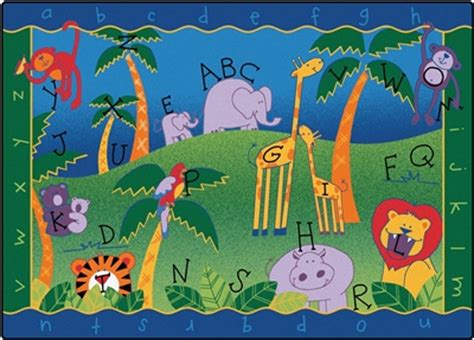 Dough disco is exercise for the fingers to improve fine muscle control. Alphabet Jungle Rug | CFK93XX | Carpets for Kids