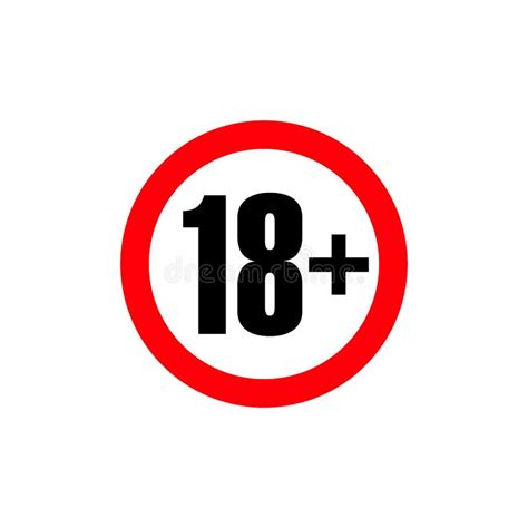 18 Age Restriction Sign Icon Only 18 Plus Censored Stock Vector Illustration Of Line