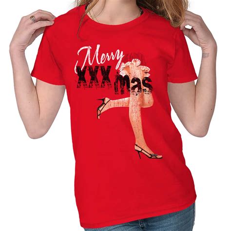 Merry Xxxmas Funny Shirt Cool T Sexy Christmas Santa Claus Ladies