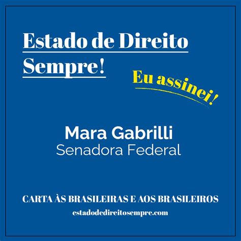Mara Gabrilli apoia o estadodedireitosempre com Carta às brasileiras