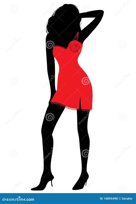 Vector Woman With Red Dress Royalty Free Stock Photos Image