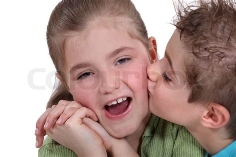 Brother Kissing Sister Stock Image Colourbox