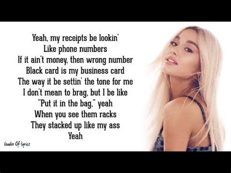 I'd preferably ruin every one of my. Ariana Grande - 7 rings (Lyrics) - YouTube