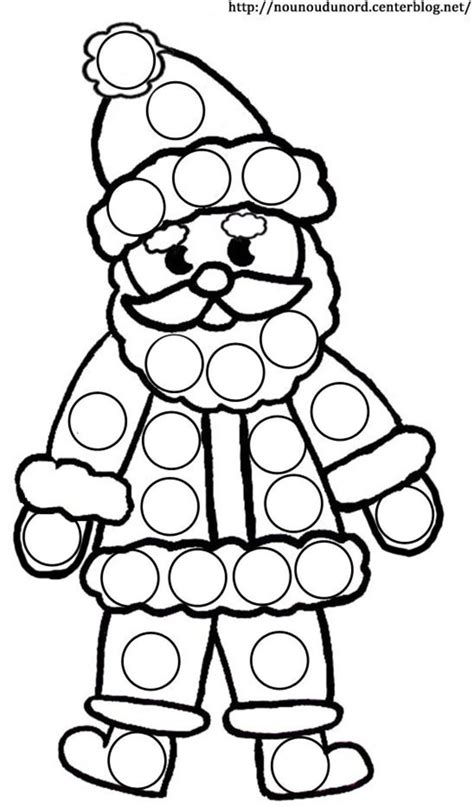 Dessin pere noel à colorier en ligne. coloriage noel a gommettes