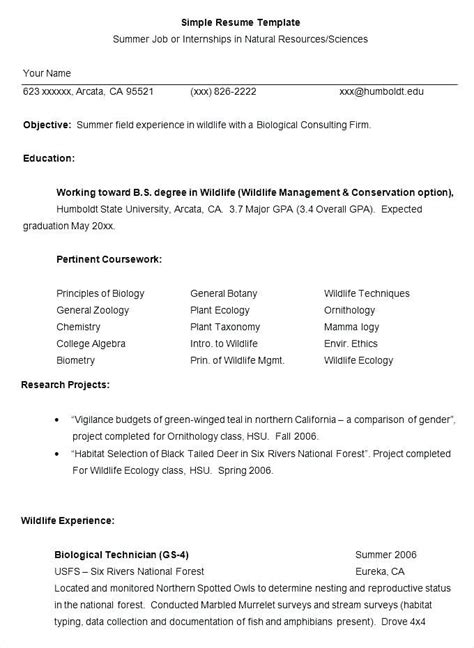 Resume format pick the right resume format for your situation. For Msc Zoology | Job resume template, Simple resume ...