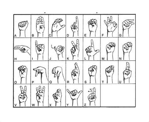 Free Printable American Sign Language Alphabet
