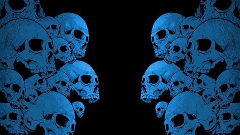 Black background blue skull hd wallpapers . Download Skulls Wallpaper 1920x1080 | Wallpoper #410882