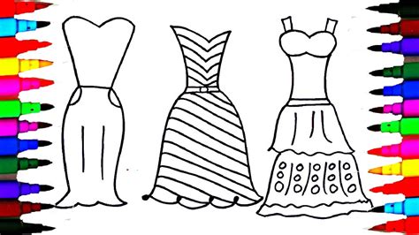 Picking coloring page for a kid you need to consider only 2 factors: Coloring Pages Dresses For Girls l Polkadots Drawing Pages To Color For Kids l Learn Rainbow ...