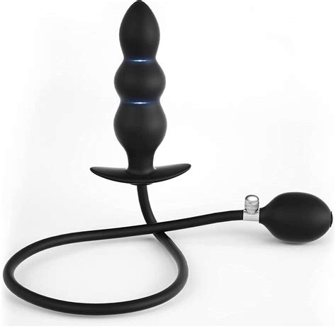 Inflatable Anal Bead Butt Plug Silicone Expand Analplug Inflated Sex