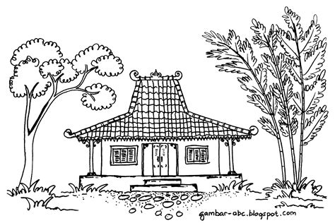 Rumah adat jawa tengah, selain memiliki fungsi kebudayaan dan sebagai gambaran kehidupan masyarakat. Rumah Adat Jawa Joglo - Contoh Gambar Mewarnai