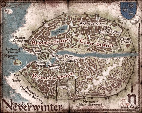 Neverwinter Map Swords Coast Map Dungeons Dragons Dandd Dnd Etsy
