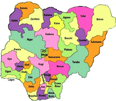 Map Of Nigeria Showing 35 States And Fct Affected By Covid 19 Source
