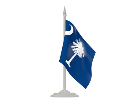Flag With Flagpole Illustration Of Flag Of South Carolina