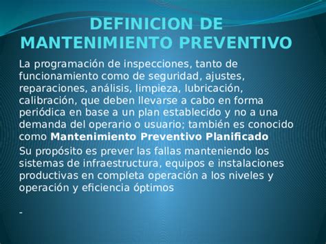 Ppt Mantenimiento Preventivo Jaime Molina