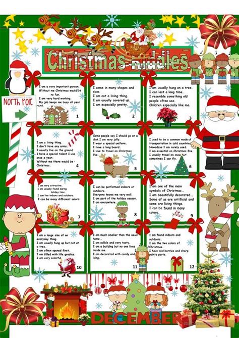 Some pictures are not what they seem and some offer a simple puzzle for you to solve. Christmas Riddles + Key | Printable worksheets, Handouts, Christmas ale