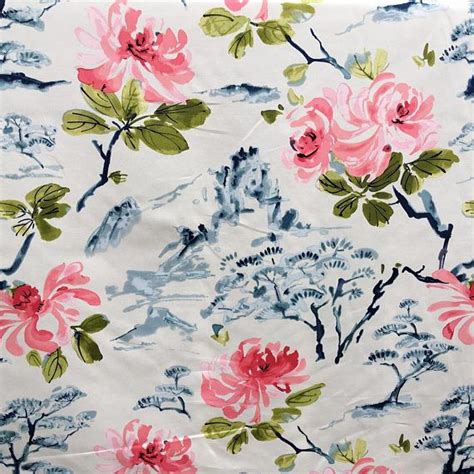This Is For 1 Yard Of Light Weight Asian Chintz Upholstery Fabric 54