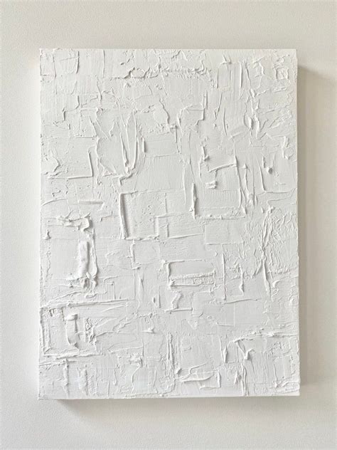 White Textured Canvas Wall Art Abstract White Wall Decor Etsy White