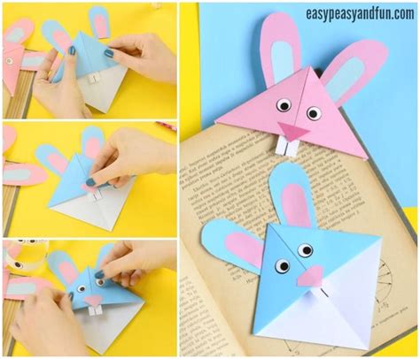 Easter Bunny Corner Bookmark Diy Origami For Kids Easter Bunny