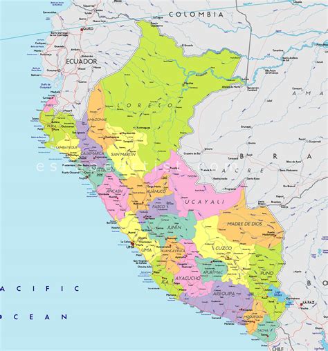 Mapa Político De Perú Perú Mi País