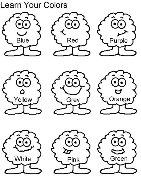 Color Template Pages To Print Preschool Colors Preschool Worksheets