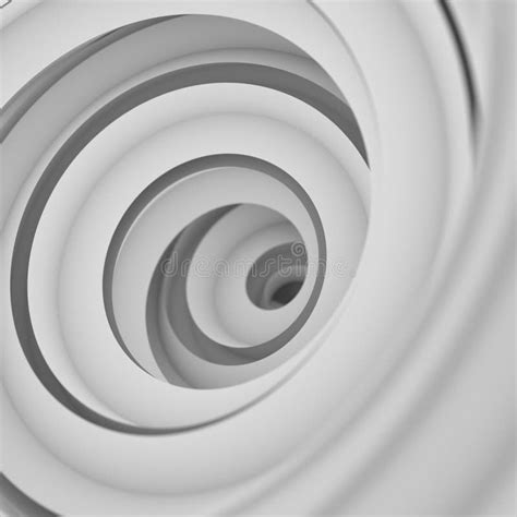 White Twisted Shape Abstract 3d Render Stock Illustration