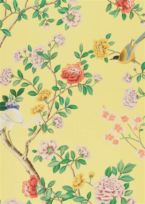 Colourway Sc 108 On Imperial Yellow Dyed Silk De Gournay