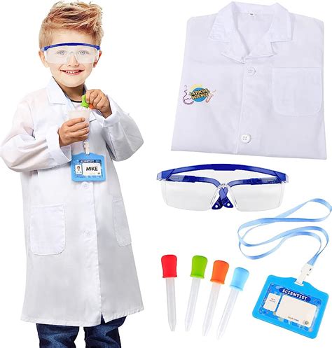 Kids Scientist Costume With Lab Coat Science Design And Goggles Kids