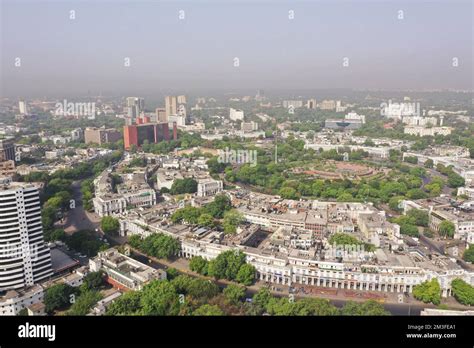 Aerial View Of Connaught Place Located At New Delhi India Stock Photo