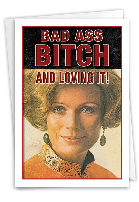 Badass Bitch Funny Birthday Greeting Card For Women