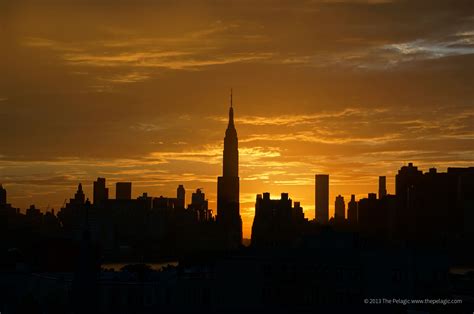 New York City Skyline And Sunset © City