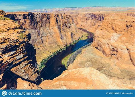 Horseshoe Bend On Colorado River In Glen Canyon Stock Image Image Of