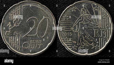 20 Euro Cents Coin France 2015 Stock Photo Alamy