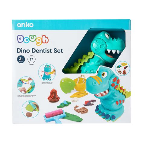 17 Piece Dough Dino Dentist Set - Kmart
