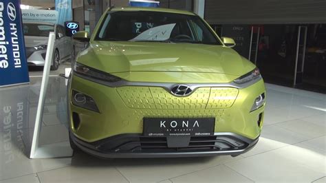 Hyundai Kona Electric Acid Yellow 2018 Exterior And Interior Youtube