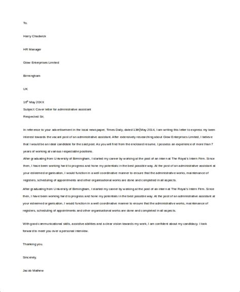 Finance administrator cover letter examples ooxxoo payment, 010 business letter internship cover sample, health care management entry level cover letter samples, best administrative cover letter examples livecareer, administrative assistant cover letter template 9. FREE 6+ Sample Administrative Assistant Cover Letter ...