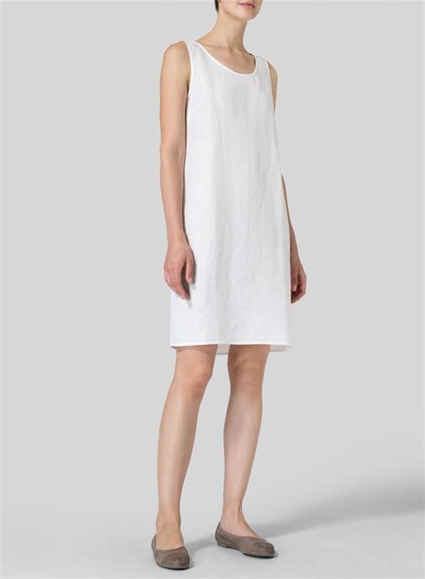 Linen Sleeveless Slip On Dress Plus Size