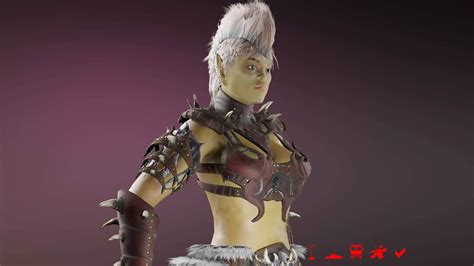 Orc Women Barbarian Free 3d Model By Wofka