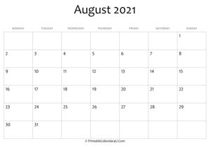 Major holidays holidays by month food holidays garden holidays birthdays anniversaries just 4 fun this day in history. Printable Calendar August 2021 with Holidays