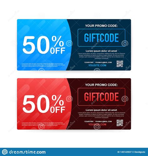 Promo Code Vector Gift Voucher With Coupon Code Premium EGift Card