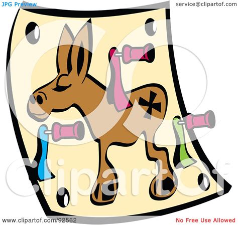 Royalty Free Rf Clipart Illustration Of A Pin The Tail On The Donkey