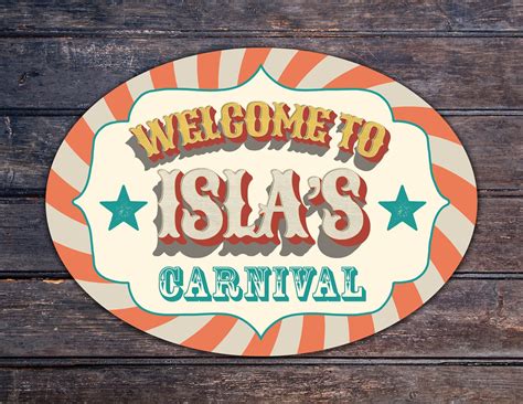 Carnival Party Circus Party Candy Buffet Favor Table Sign
