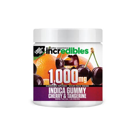 Incredibles Gummies Indica Cherry Tangerine 1000mg Med