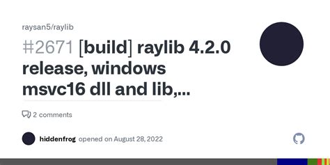 Build Raylib 420 Release Windows Msvc16 Dll And Lib