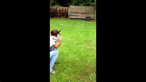 A Little Kid First Time Shooting A Shot Gun Youtube