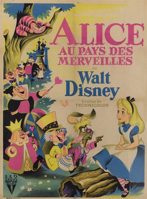 Alice In Wonderlandalice Au Pays Des Merveilles 1951 Poster French