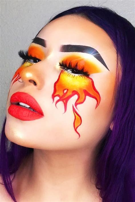 Fire Girl Makeup Idea Firegirl Halloween Make Up Looks Creepy