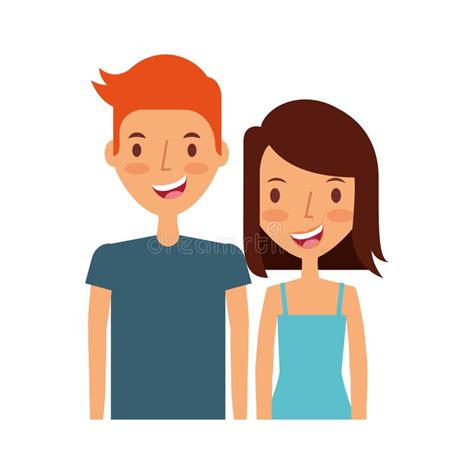Young Couple Happy Icon Stock Illustration Illustration Of Symbol