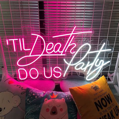 Til Death Do Us Party Neon Signs Bedroom Decor Wall Led Neon Sign Backdrop Bar Christmas Party
